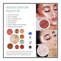 Palette de surligneur en relief 3D de haute qualité 6 couleurs Glow Highlight Contour Private Label avec de jolis motifs de gaufrage