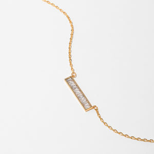 ORNAPEADIA Collana con pendente CZ taglio baguette per donna, girocollo delicato con zirconi rettangolari, gioielli eleganti e minimalisti per l'uso quotidiano - Product Image 5