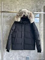 Manteau d'hiver pour homme de style classique, de haute qualité, chaud, coupe-vent, avec fourrure de coyote véritable, parka en duvet d'oie