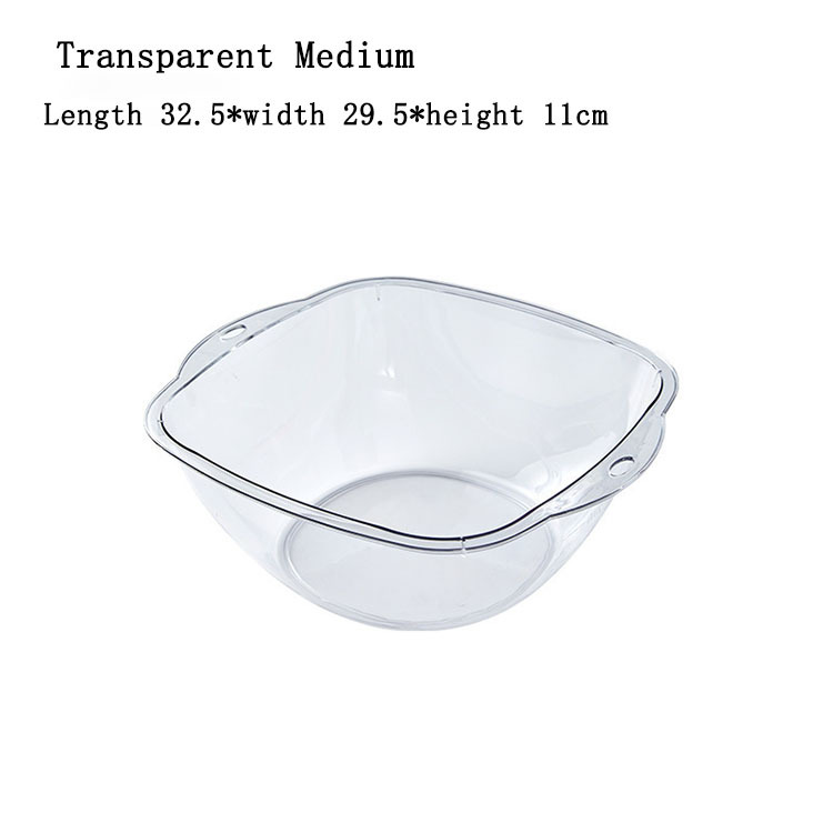 Transparent Color Basin Large Capacity Transparent Plastic Household Basin Portable Simple ...