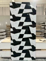 Panneau mural en PVC marbré de 3,2 mm, facile à installer, résistant à l'eau et au feu, pour une rénovation rapide