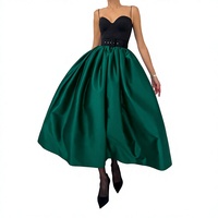 Jupe longue en satin unie élégante pour femme, personnalisable, vente en gros, bretelles spaghetti, séchage rapide, style chic et décontracté