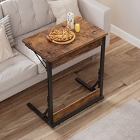 Table basse pliable en forme de C avec fentes pour tablette, cadre métallique, idéale pour le salon - Meilleure vente