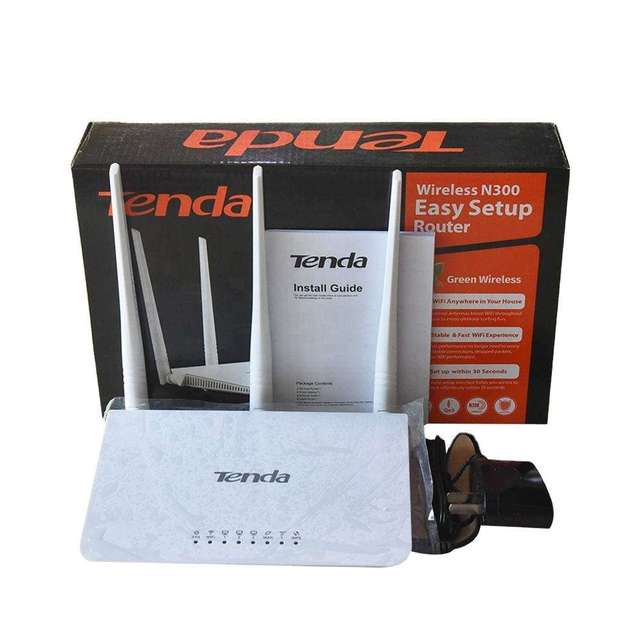 Tenda F3 High-Speed 300Mbps Wireless Home Router 3 Antennas 2.4GHz Multi-Language (English) WEP Firewall LAN Repeater WAN Soho