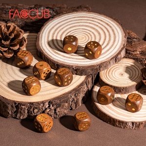 FACCUB usine prix de gros haute qualité personnalisé 16mm <span class=keywords><strong>noir</strong></span> en bois or numéro jeu sculpture dés - Product Image 2