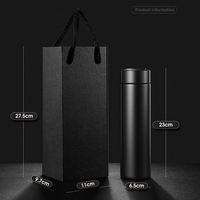 Bouteille d'eau intelligente en acier inoxydable écologique avec affichage de la température, 500 ml, thermos numérique intelligent, durable et portable
