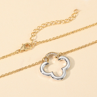 Collier personnalisé Mylove trèfle à quatre feuilles en argent sterling 925 plaqué or 14 carats avec zircon pour femme, idéal pour fiançailles, mariage et fêtes