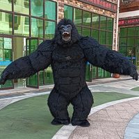 Costume de mascotte gorille en peluche de haute qualité QUTENG 2,6 m avec t-shirt rouge unisexe King Kong pour Halloween, carnaval adulte
