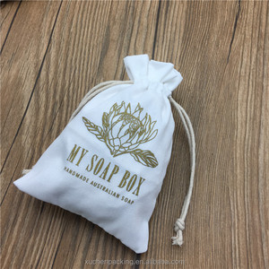 4x6インチハーフブリーチコットンキャンバス手作り石鹸包装ポーチドローストリングコットンストレージバッグDIYクラフト、メイク、旅行用 - Product Image 5