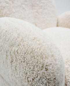 Sillón Individual Estilo Crema, Moderno y Elegante, para Sala de Estar o Dormitorio, Diseño Simple y Relajado, con Tapizado de Pelo Corto - Product Image 5