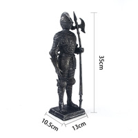 Statue de Chevalier Médiéval Doré Antique Personnalisée avec Épée, Figurine en Résine, Sculpture de Guerrier Européen en Armure pour Décoration Maison et Bureau