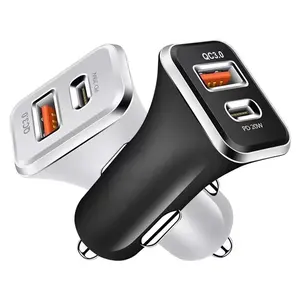 New 2023 USB C Car Phone Charger PD 20W QC 3.0 2 Dual Port Quick Charging USB C Type C 12-32V 2A Fast Car Charger Adapter