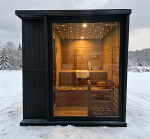 Sauna de Vapor de Madera Sólida Cuadrada Negra Sansheng HP-40086 de Bajo Consumo para 3-4 Personas, 1 Año de Garantía, Fácil Operación - Product Image 1