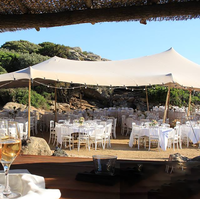 Tentes de fête de mariage en plein air 10x15m tente bédouine chapiteau poteaux PVC toile imperméable extensible tentes 100 personnes événements vente Beduin