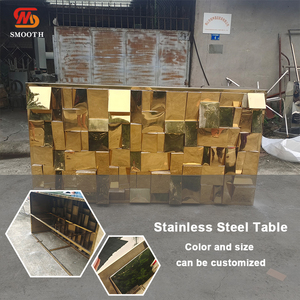 Table en acier inoxydable doré de luxe sur mesure pour salle à manger, mariage, banquet, restaurant, décoration de table en métal - Product Image 4