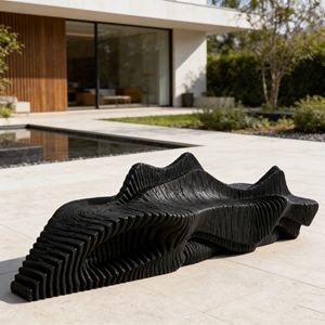 Banc de repos et de détente en bois pour usage commercial Y513, idéal pour les restaurants, les terrasses et les piscines. - Product Image 3