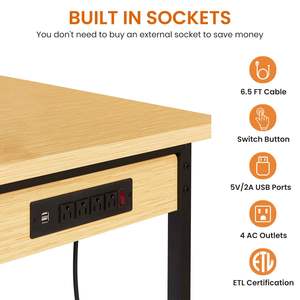 DB Banco de trabajo ajustable de alta resistencia de 48 ''con tablero de clavijas Capacidad de carga de 1600 LB Escritorio de madera rodante-Nuevo y usado - Product Image 2