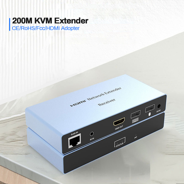 Factory Hdmi Extensor Tcpip Tx Rx 1080P 200M HDMI USB KVM Extender RJ45 with USB