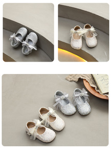 Nuove Scarpe per Bambine Primavera 2026, Stile Principessa con Fiocco, Eleganti Scarpe Coreane con Glitter e Diamanti, Suola in Gomma - Product Image 5