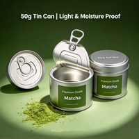 Poudre de Matcha de qualité supérieure 3A, marque privée personnalisée, 50g/boîte, poudre de thé vert Matcha pour l'alimentation et les boissons