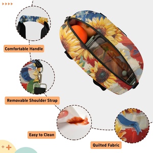 Nouvelle sacoche isotherme personnalisée jaune tournesol, durable et imperméable, facile à transporter et à garder au chaud - Product Image 3