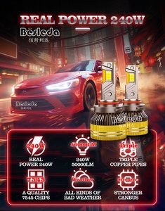 Phổ 240W tự động phụ kiện cao thấp chùm H4 H13 9004 9007 H1 9005 9006 H7 chất lượng hàng đầu xe <span class=keywords><strong>Led</strong></span> Đèn Pha bóng đèn - Product Image 3