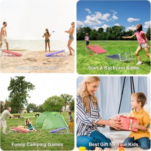 Juego de PVC con agujeros de maíz enmarcados, juego al aire libre, 8 bolsas de frijoles Cornhole para interiores y exteriores para niños y adultos, juego portátil Cornhole - Product Image 5