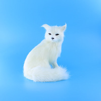 Peluche Renard Réaliste Mignon et Moelleux Blanc Marron Noir pour Décoration Intérieure, Animal Sauvage Kawaii, Accessoire de Photographie et de Vitrine