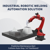 Lengan Las robot artikulasi 6 sumbu, lengan las dengan sinkronisasi AGV 150cm/menit kecepatan untuk garis kendaraan logistik Van