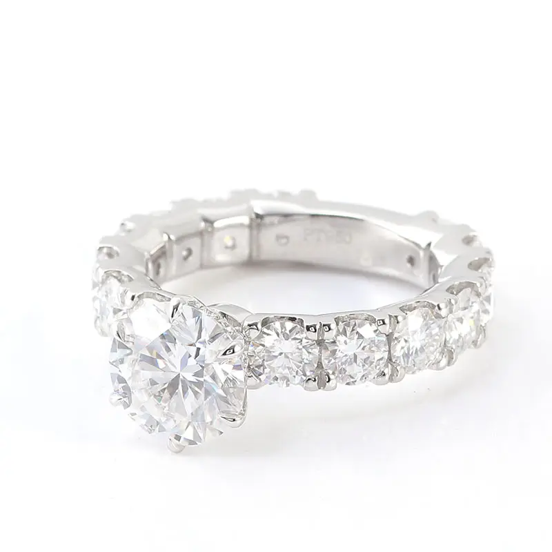 Fine Jewelry Wedding Rings Custom Round Brilliant Cut Moissanite Diamond Ring Women 14K 18K Engagement Moissanite Ring for Gift