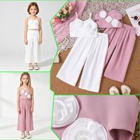 Ensemble de camisoles d'été pour filles, nouveau modèle à fleurs, sans manches, style européen et américain, en stock