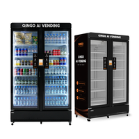 Distributeur automatique de café Qingo avec SDK, paiement par carte de crédit et code QR, construction métallique, écran tactile, refroidisseur intelligent