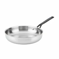 Set Peralatan Masak Stainless Steel Tri-Ply Berkualitas Tinggi dan Tahan Lama, Panci dan Wajan Ramah Lingkungan, Cocok untuk Kompor Gas dan Induksi, Dilengkapi Tutup Kaca