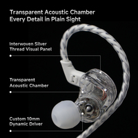 CCA CA3 Headphone Musik Kabel In-Ear Headset Pemantauan HIFI Earplug Android untuk Permainan Olahraga dengan Mikrofon 3.5Mm