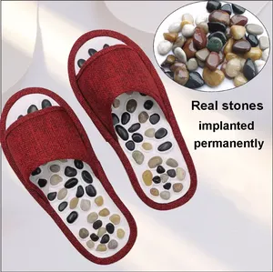 Natural <strong>Jade</strong> <strong>Stone</strong> Health Care Healing Foot Massaging Sandals Non-Slip Reflexology Slipper Massager for Men Women - Product Image 4