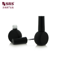 Flacon de vernis à ongles en verre rond de 8 ml, récipient vide avec bouchon à pinceau pour laque gel