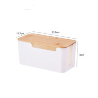 Support de gestion de câbles écologique personnalisé, boîte de rangement rectangulaire pour câbles avec couvercle en bambou, organisateur pour le rangement des fils électriques