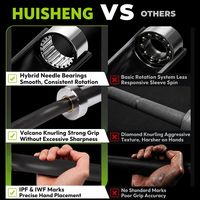 Barre EZ Curl HUISHENG 138 cm, barre de musculation robuste pour l'entraînement des bras, des biceps, des triceps et des exercices du haut du corps