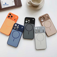 Coque de téléphone magnétique en TPU effet peau avec protection d'objectif pour iPhone 17 Series 16, design de luxe, compatible iPhone 15