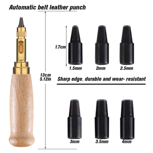 Automatic Belts Punch Replaceable Mute Rotary Punching Punchers <strong>Leather</strong> Punch Craft <strong>Tool</strong> <strong>Leather</strong> <strong>Tool</strong> Hole Punch Screw Drill Tip - Product Image 3