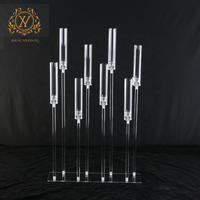Grand chandelier de mariage en acrylique, porte-bougie, centres de table pour fêtes de mariage, décoration de table, fournitures pour événements de mariage