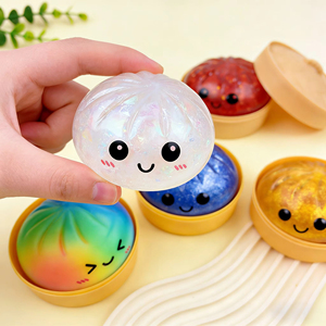 Juguete Blandito de Baozi con Purpurina, Juguete Sensorial de Rebote Lento, Pelota Antiestrés Portátil con Forma de Bollo al Vapor para Adultos - Product Image 2