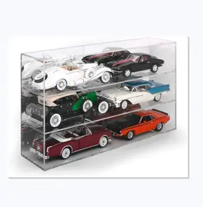 Vetrina di modellini di automobili giocattolo pressofuso 1:24 in acrilico trasparente personalizzato all'ingrosso