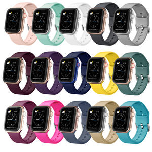 Venta caliente para Apple Watch ultra series 8 7 6 5 4 3 2 se correas de reloj de silicona correa de reloj de repuesto con hebilla de metal - Product Image 2