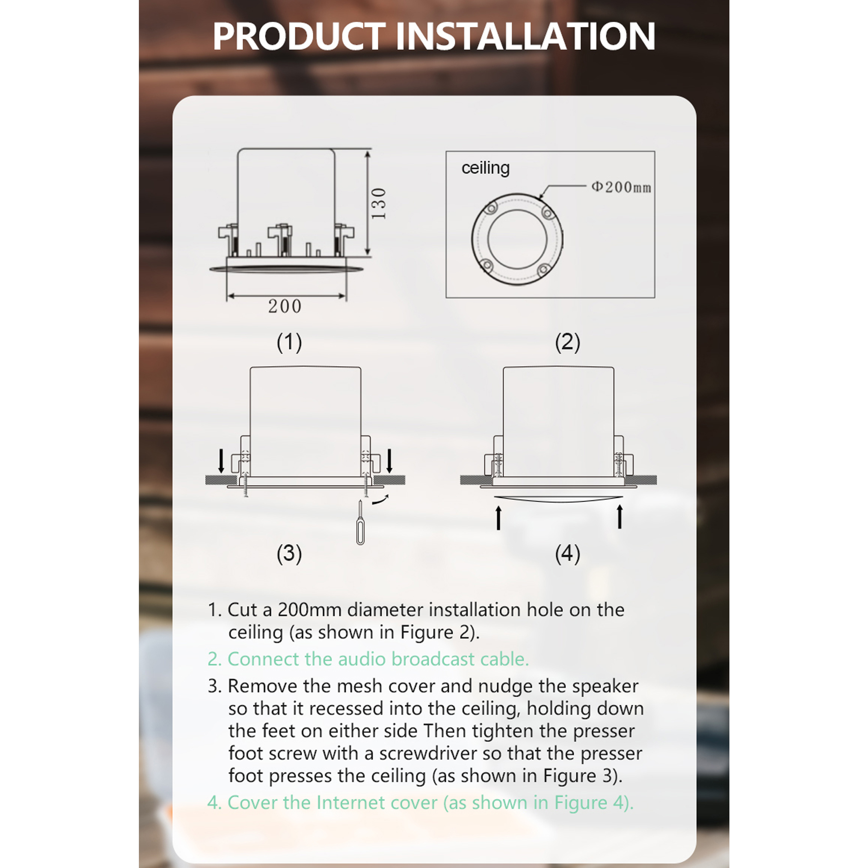 OBT-POE611 OBTPA Manufacturer Ip Ethernet Rj45 POE Ceiling Loudspeaker SIP Network Active Speaker Ceiling Speaker · image 6