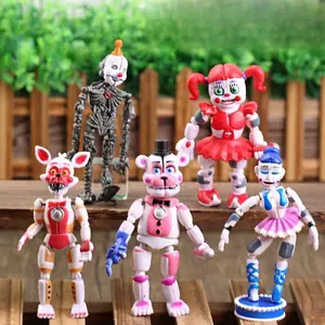 DL1231230 mainan Action Figure kelinci Chica ballonboy Foxy Fnzf Mini Game horor Five Night At Freddy Block Block mainan kumpulkan