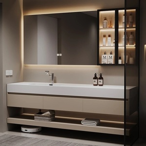 KHÁCH SẠN Hiện Đại-Phong cách Oak tủ phòng tắm thiết lập với tích hợp Granite Countertop và bồn rửa - Product Image 5