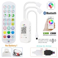 Bande lumineuse LED sans fil, 38 v, RGB 2835, IP65, Flexible, 5/10/15/20/24 clés, contrôleur avec adaptateur d'alimentation