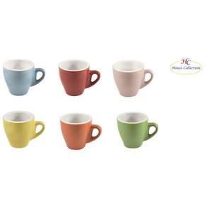 Set di Tazzine da Caffè in Porcellana di Napoli con Piattini Design Classico con Manico per Bevande Regalo 6 Pezzi Opzioni di Colore MOQ 12pz - Product Image 1