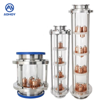 Aohoy Plaque à bulles de distillation en acier inoxydable 304 et cuivre, avec verre de visualisation, pour colonnes de reflux et alambics, 2, 3, 4 pouces